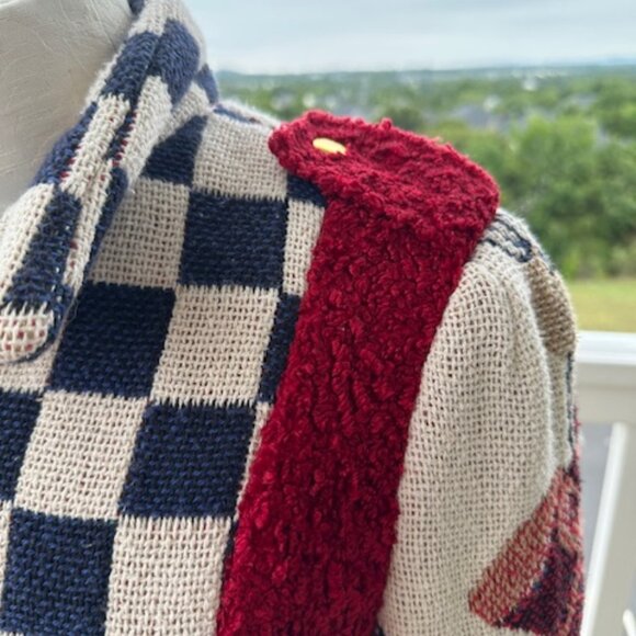 Upcycled military-style jacket. Size Small. - Picture 3 of 11